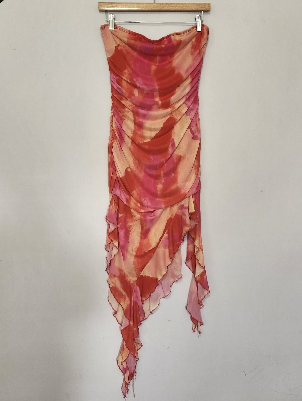 Bold Watercolor Abstract Print Tube Dress Size L